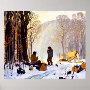 Früh Morgen im Wald Poster