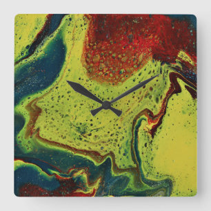 Früh morgens 3 dynamische Abstrakte Wall-Uhr Quadratische Wanduhr