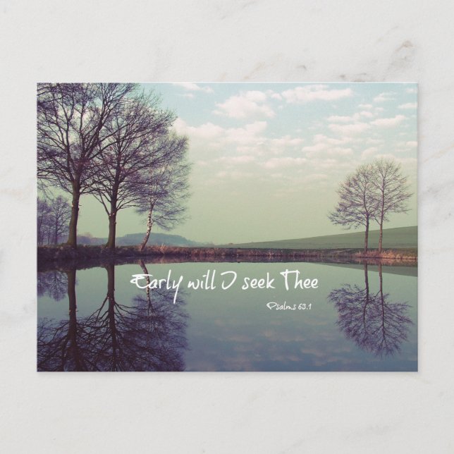 Früh will ich das Bibelverse suchen Postkarte (Vorderseite)