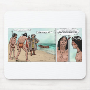 Frühamerikanische Siedler Skurrile Cartoon-Geschen Mousepad