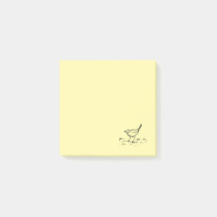 Frühaufsteher-Stift-Linienkunstzeichnung Post-it Klebezettel