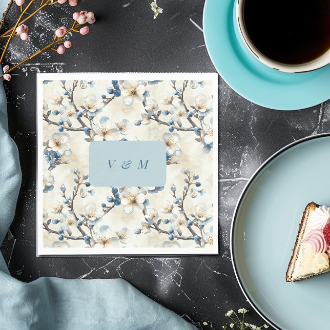 Frühblauer Blütenblut Hochzeit Serviette (Von Creator hochgeladen)