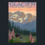 Frühblumen - Glacier National Park, MT Poster<br><div class="desc">Frühlingsblumen - Glacier National Park,  MT - Vintage Travel Poster wurde im Jahr 2011 gegründet. Dieses Bild zeigt Szenen aus dem Glacier National Park,  MT.</div>