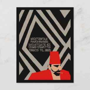 Frühdeutsches Art-Deco-Tabakgeschäft Postkarte