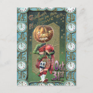Frühe 1900er Vintage-Halloween-Grüße Feiertagspostkarte