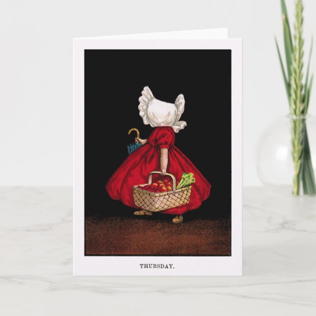 Frühe 1900's Donnerstag Sunbonnet Sue Gruß-Karte Karte (Vorderseite)