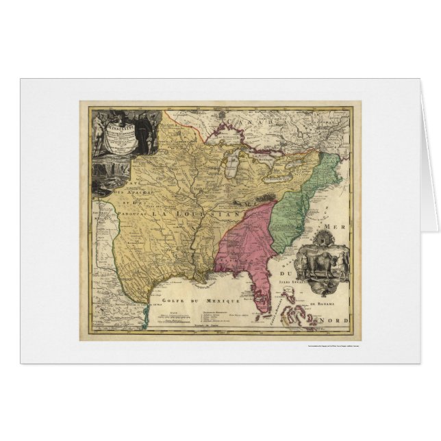 Frühe Amerika-Karte 1763 (Vorderseite (Horizontal))