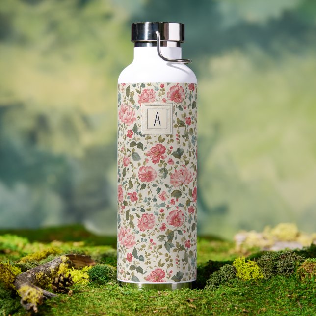 Frühe amerikanische Rosen  Trinkflasche (Außenbereich (gedreht))