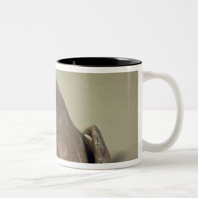 Frühe chinesische Tonwaren Sitzhund, Grab Zweifarbige Tasse (Rechts)