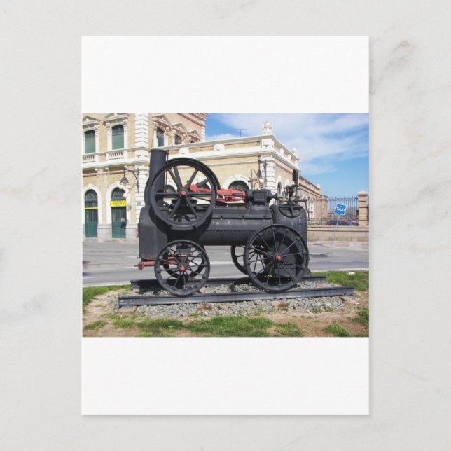 Frühe Dampf-Lokomotive in Cartagena Postkarte (Vorderseite)