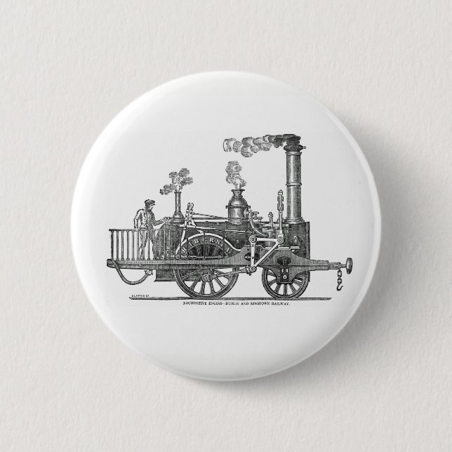Frühe Dampflokomotive Button (Vorderseite)