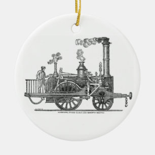 Frühe Dampflokomotive Keramikornament