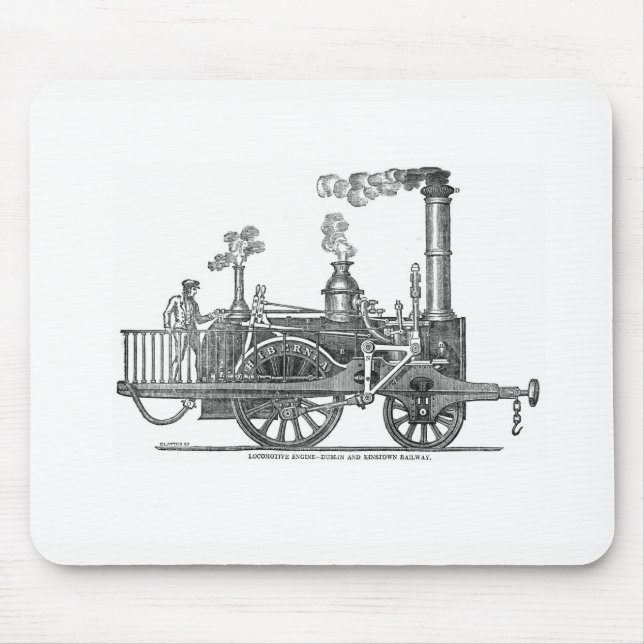 Frühe Dampflokomotive Mousepad (Vorne)