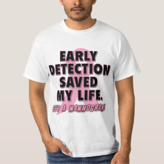 Frühe Entdeckung rettet Leben-Brustkrebs-Entwurf T-Shirt
