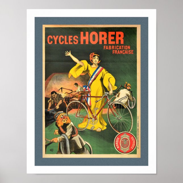 FRÜHE FAHRRADWERBUNG IN DRUCKFORM POSTER (Vorne)