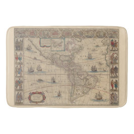 Frühe Karte der Amerikas (Nord- und Südamerika) Badematte
