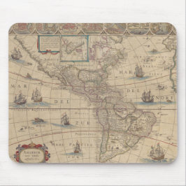 Frühe Karte der Amerikas (Nord- und Südamerika) Mousepad