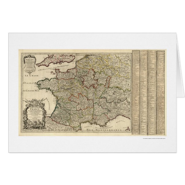 Frühe Karte von Frankreich 1700 (Vorderseite (Horizontal))