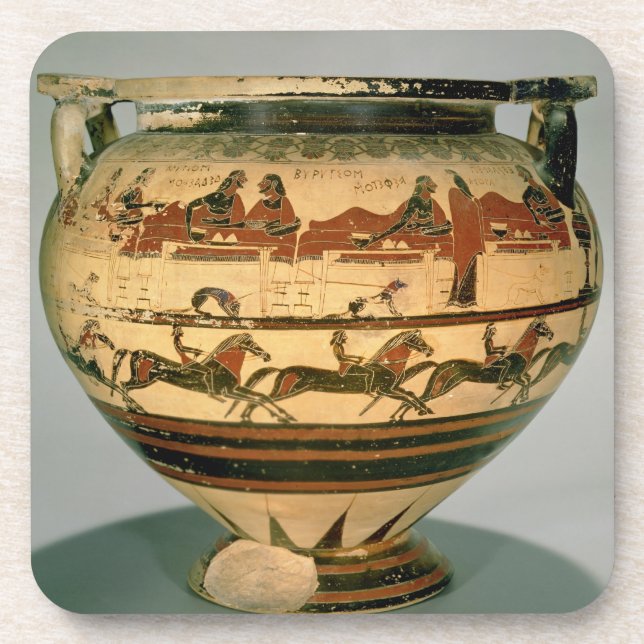 Frühe korinthische Schwarzzahl Spalte-krater Getränkeuntersetzer (Vorderseite)