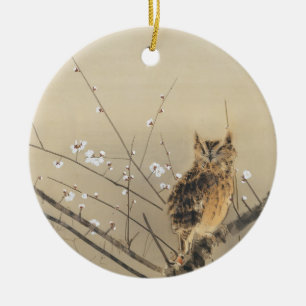 Frühe Pflaumenblüten von Nishimura Goun, Vintages Keramikornament