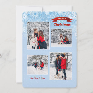Frühe Schneeflocken Foto Weihnachtskarte Einladung