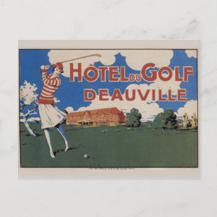 Frühe Vintage-Französische Golf-Postkarte mit Golf Postkarte
