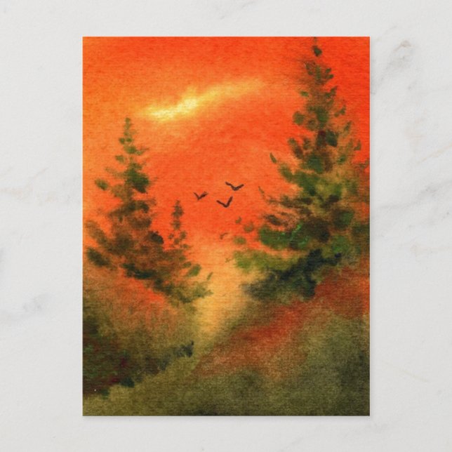 "Frühe Vögel" - Landstraßen Postkarte (Vorderseite)