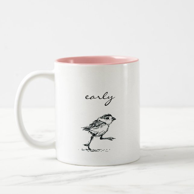 Frühe Vogel-Tasse Zweifarbige Tasse (Links)