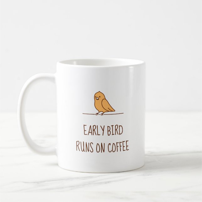 Frühe Vogelparrot-Zitat Kaffeetasse (Links)