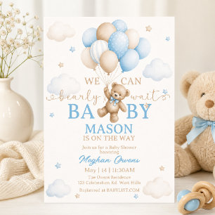 frühe Wait Baby Shower Teddybär-Baby Einladung