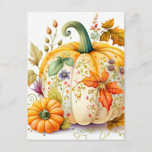 Früher gepflückter im Herbst geernteter Kürbis Postkarte