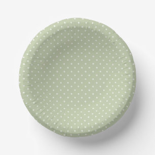 Früher Herbst Polka Dots Klassiker Sanftes Oliv Pappteller