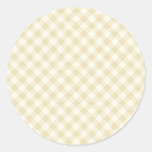 Früher Herbst-Retro-Gingham Goldenes Weizen Runder Aufkleber