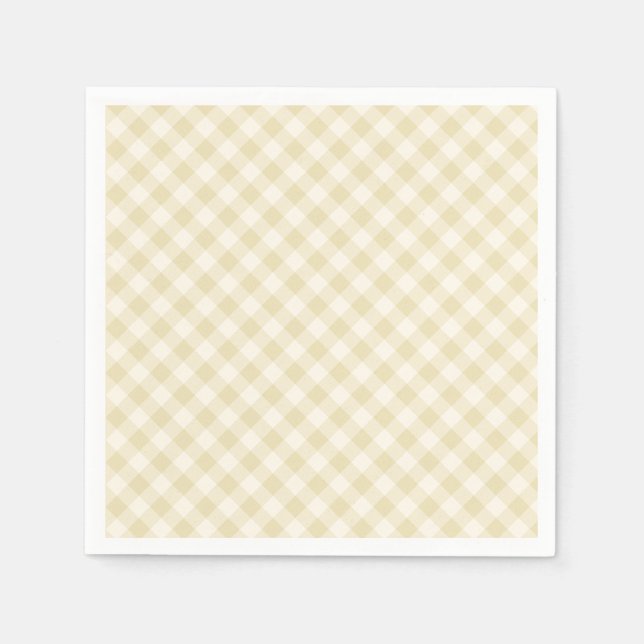 Früher Herbst-Retro-Gingham | Goldenes Weizen Serviette (Vorderseite)