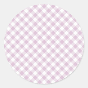 Früher Herbst-Retro-Gingham   Warmes Lila Runder Aufkleber