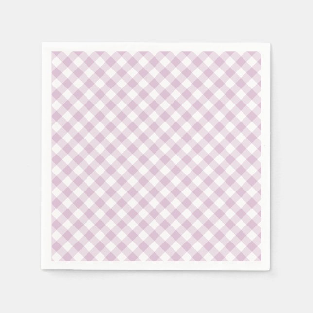 Früher Herbst-Retro-Gingham | Warmes Lila Serviette (Vorderseite)