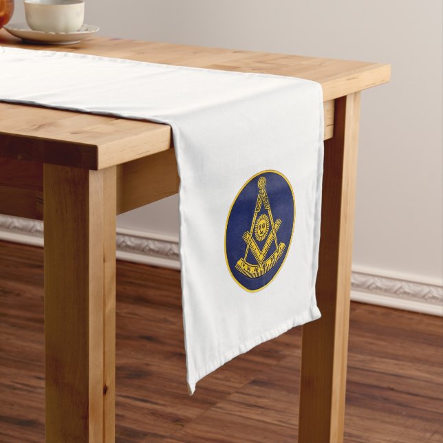 Früher Master Freemason Masonic Mauerwerk Kompass Großer Tischläufer (Beispiel)