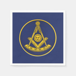 Früher Master Freemason Square und Compass Masonic Serviette