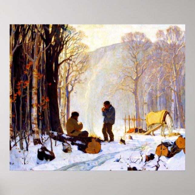 Früher Morgen im Wald Poster (Vorne)