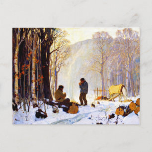 Früher Morgen im Wald Postkarte