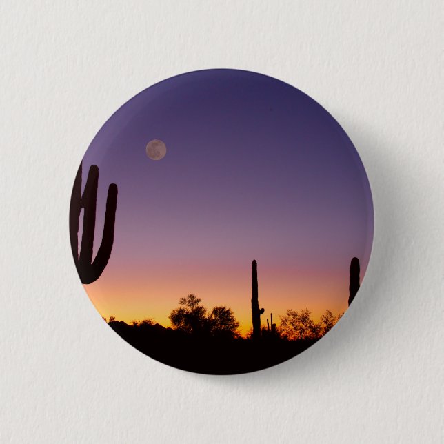 Früher Morgen-Südwestwüsten-Mond-Glühen Button (Vorderseite)