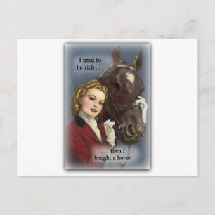 Früher reich, ein Pferd gekauft Postkarte