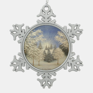Früher Schnee-Sturm Schneeflocken Zinn-Ornament