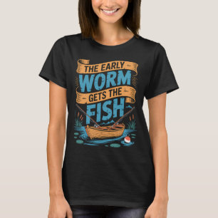 Früher Wurm bekommt den Fisch T-Shirt