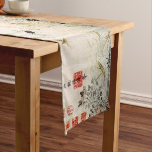 Früherer Herbst Antike chinesische Kunst Kurzer Tischläufer