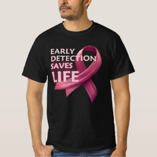 Früherkennung rettet Leben - Rosa Band T-Shirt
