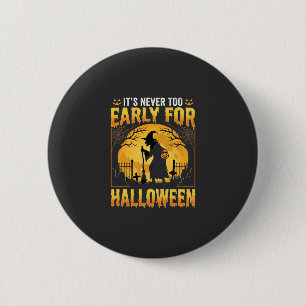 Frühes Halloween-Hexen-Friedhof-Vintage-Design Button