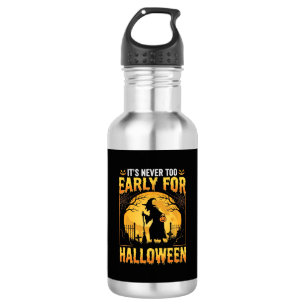 Frühes Halloween-Hexen-Friedhof-Vintage-Design Edelstahlflasche