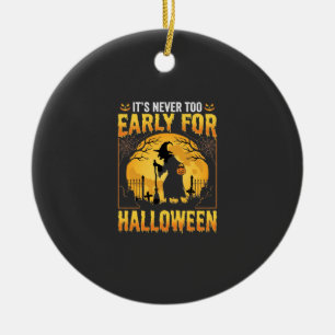 Frühes Halloween-Hexen-Friedhof-Vintage-Design Keramik Ornament