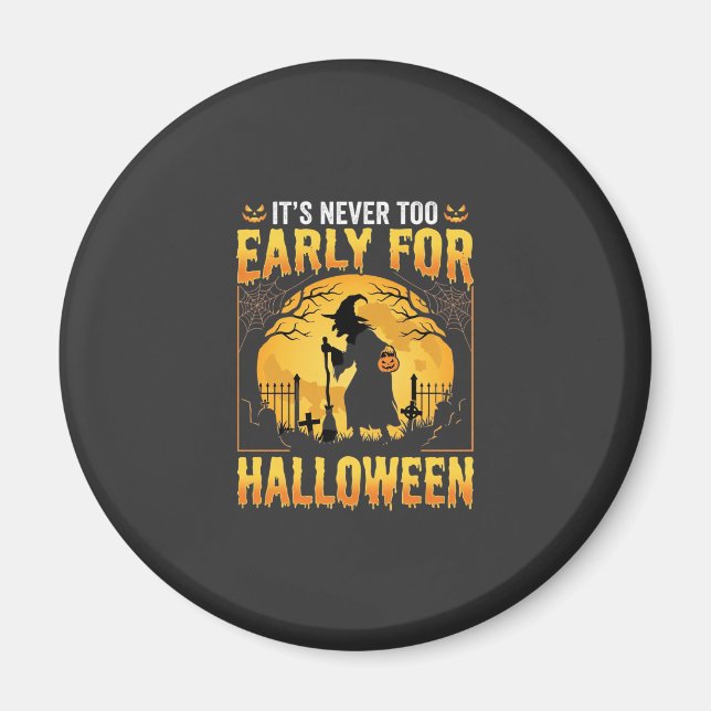 Frühes Halloween-Hexen-Friedhof-Vintage-Design Magnet (Vorne)